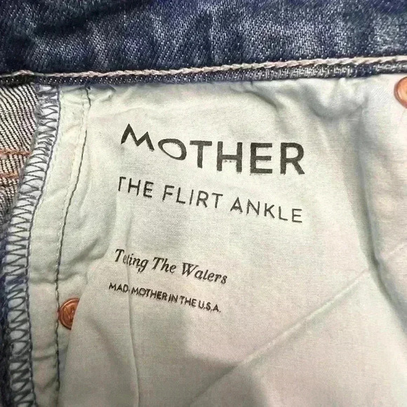 MOTHER SUPERIOR The Flirt Ankle Jeans Testing The Waters Wash Size 23 Distresse - Picture 9 of 12